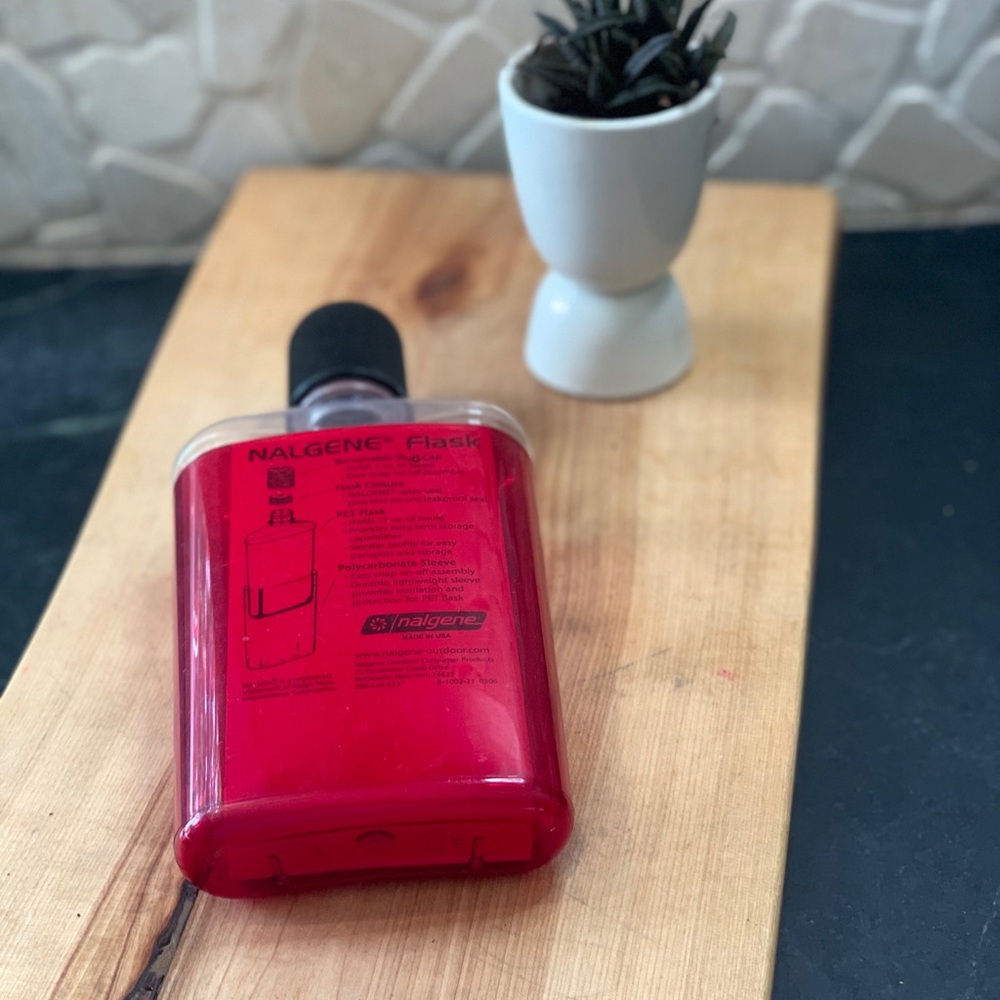 NALGENE | 12oz Flask | Red and Clear